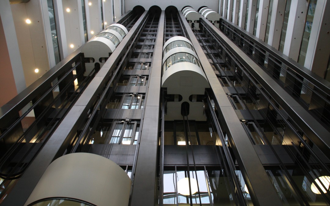 Double deck elevators at CD Howe Building, Ottawa
