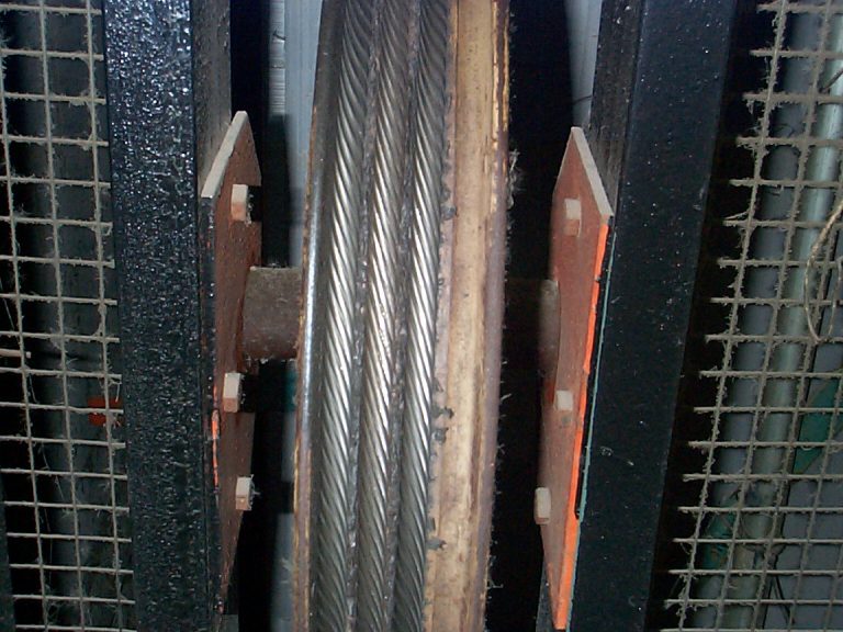Sheave grooves worn with rope pattern Rooney Irving & Associates